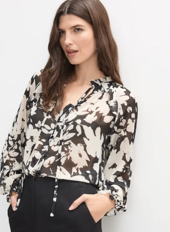 Floral Frill Neck Blouse sold by Melanie Lyne