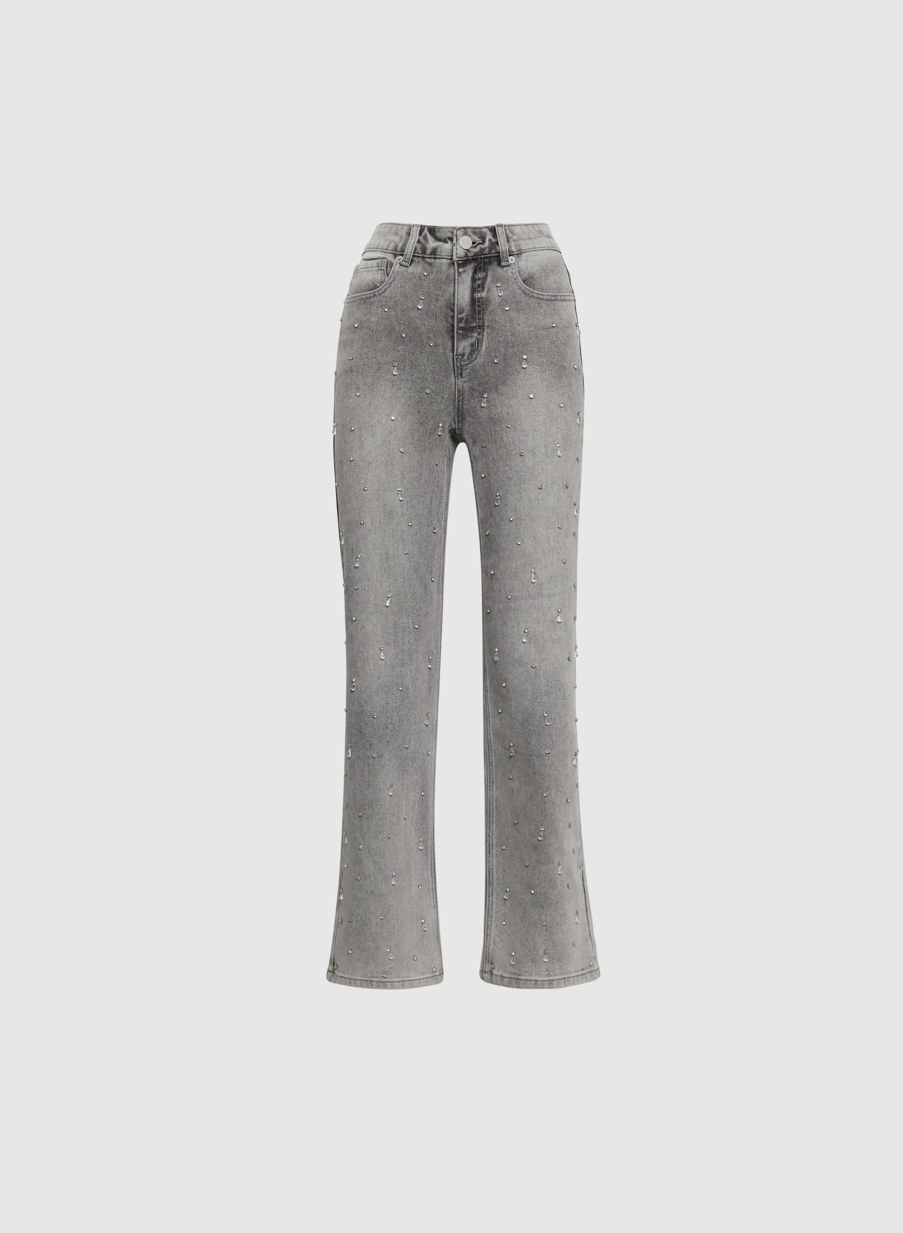 Stone Drop Embellished Straight-Leg Jeans sold by Melanie Lyne product image thumbnail 5