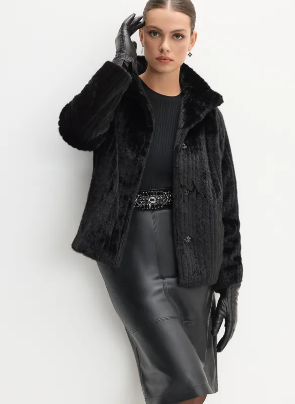 Ribbed Faux Fur Coat sold by Melanie Lyne