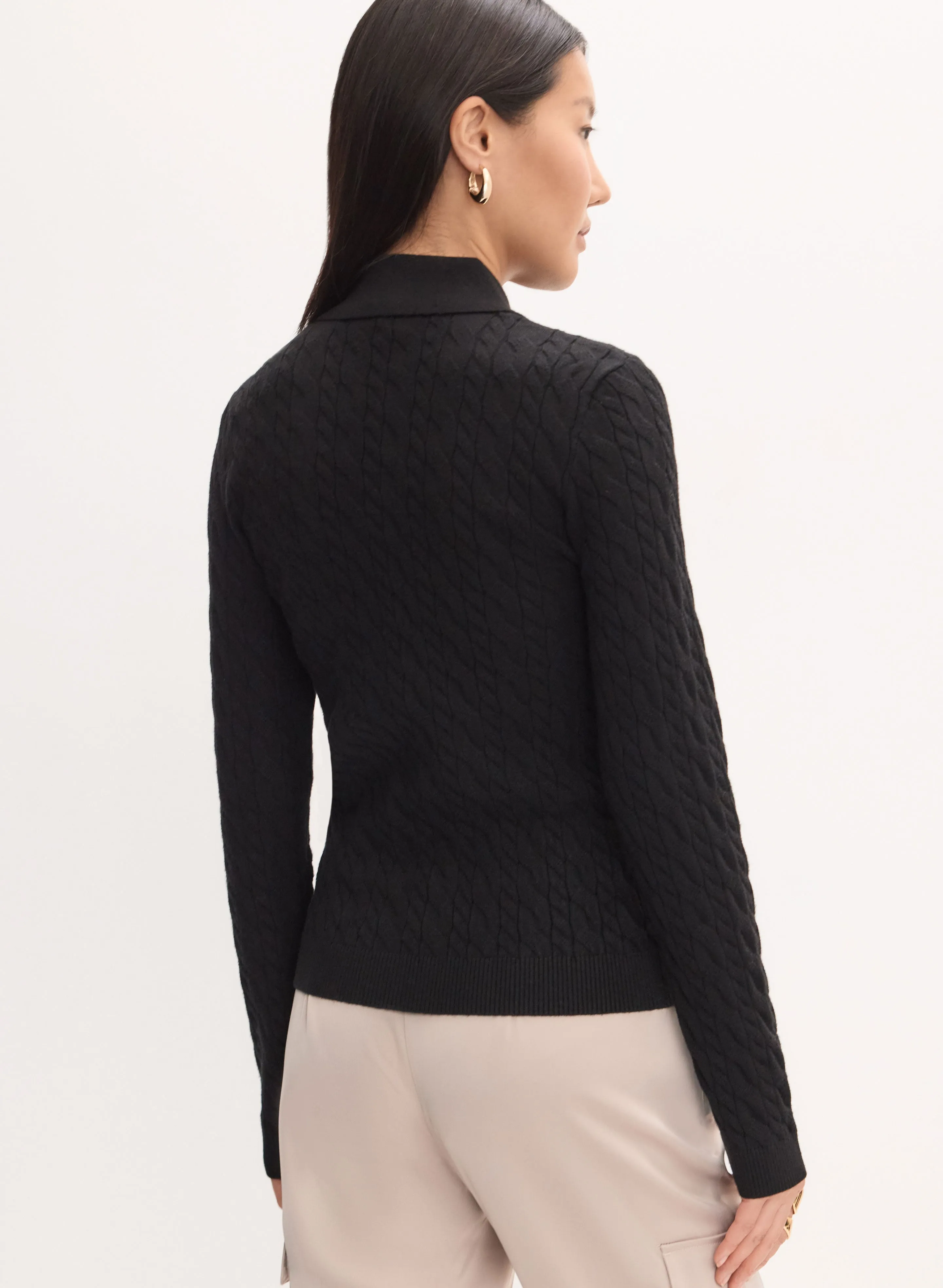 Cable Knit Polo Cardigan sold by Melanie Lyne product image thumbnail 5