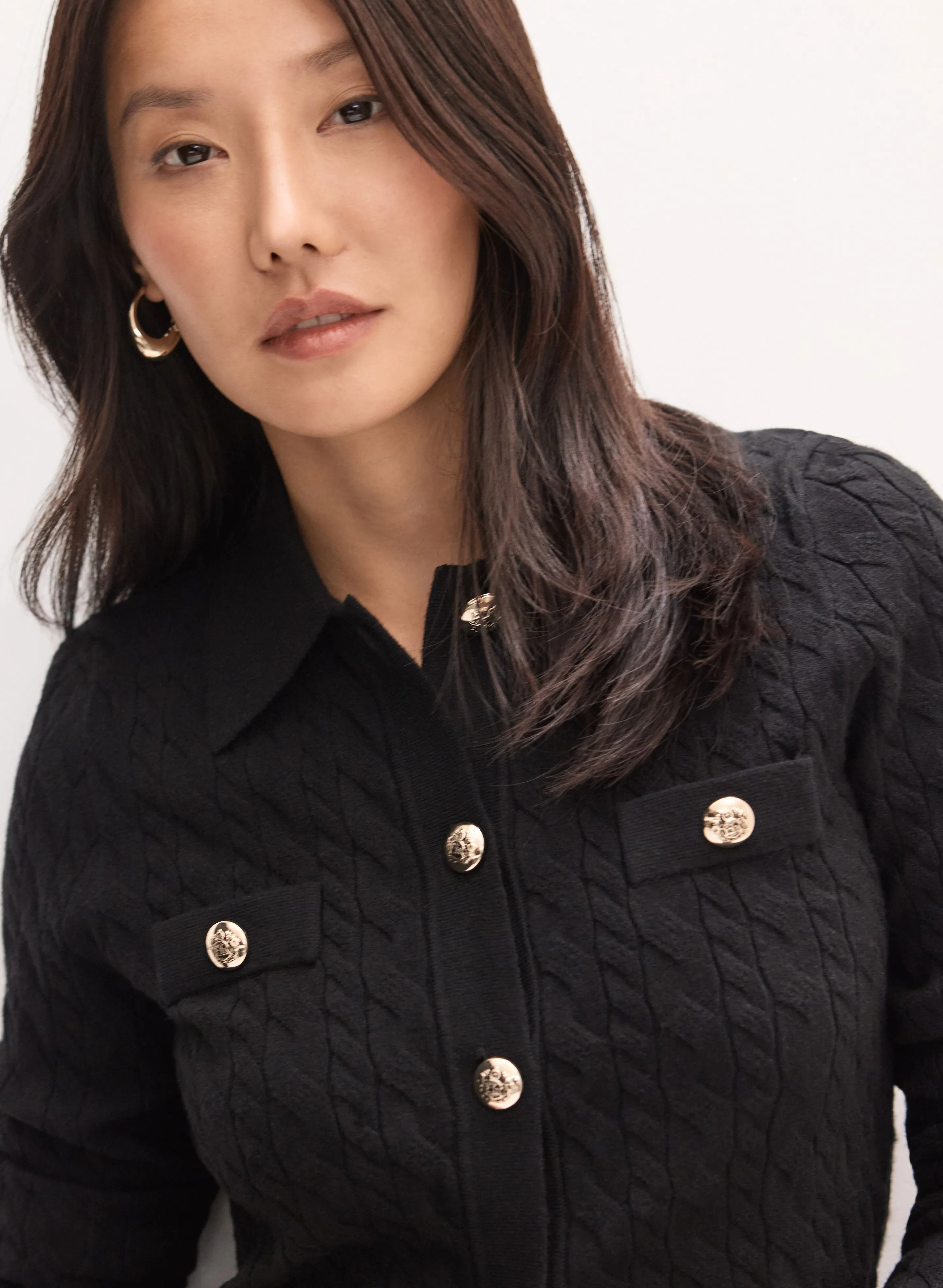 Cable Knit Polo Cardigan sold by Melanie Lyne product image thumbnail 2