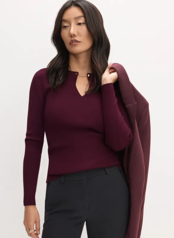 Collar Pin Embellished Sweater sold by Melanie Lyne