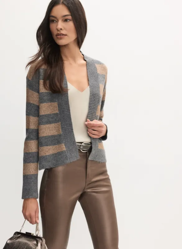 Shimmer Striped Knit Cardigan sold by Melanie Lyne