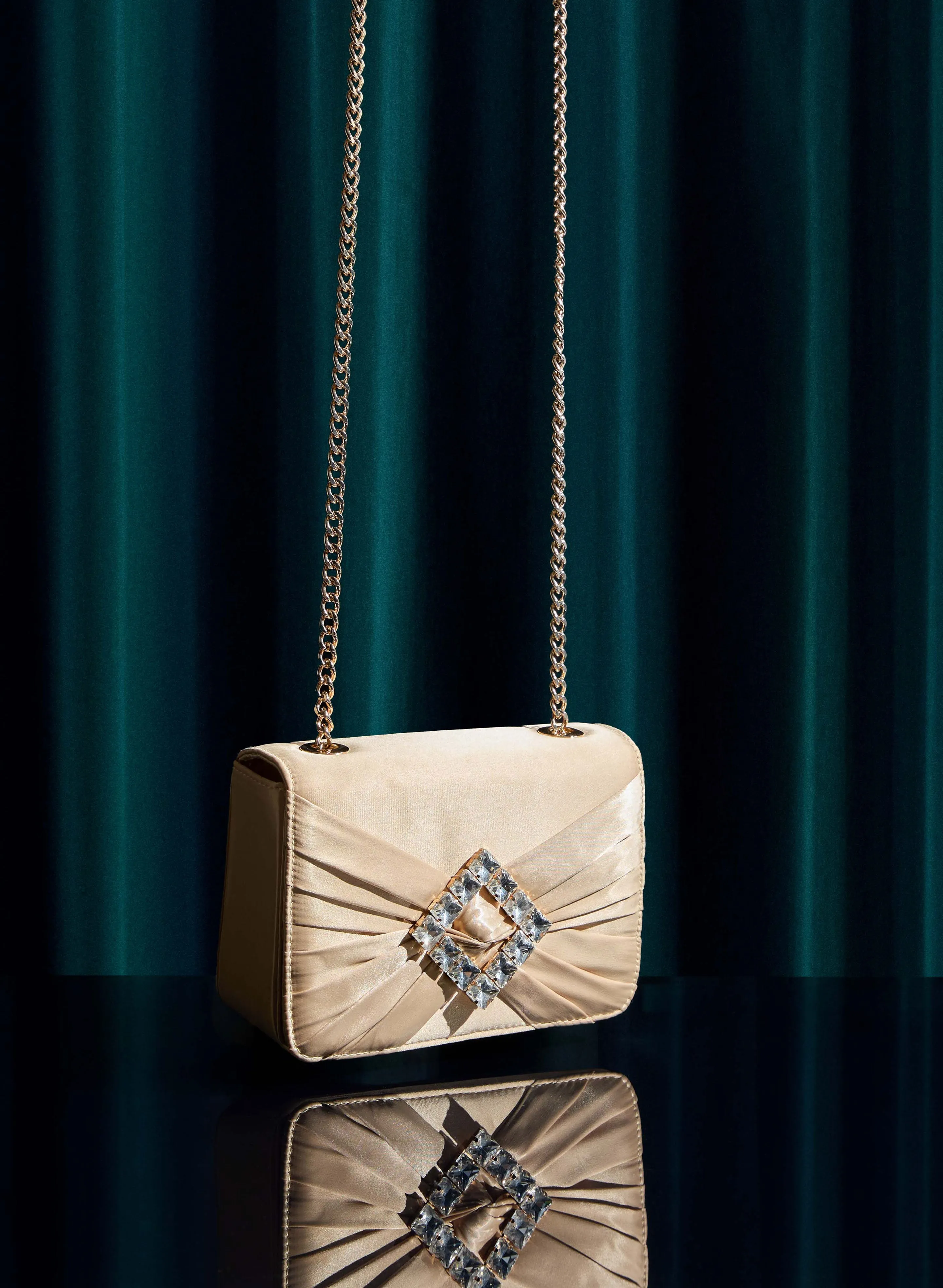 Stone Embellished Satin Clutch sold by Melanie Lyne product image thumbnail 3