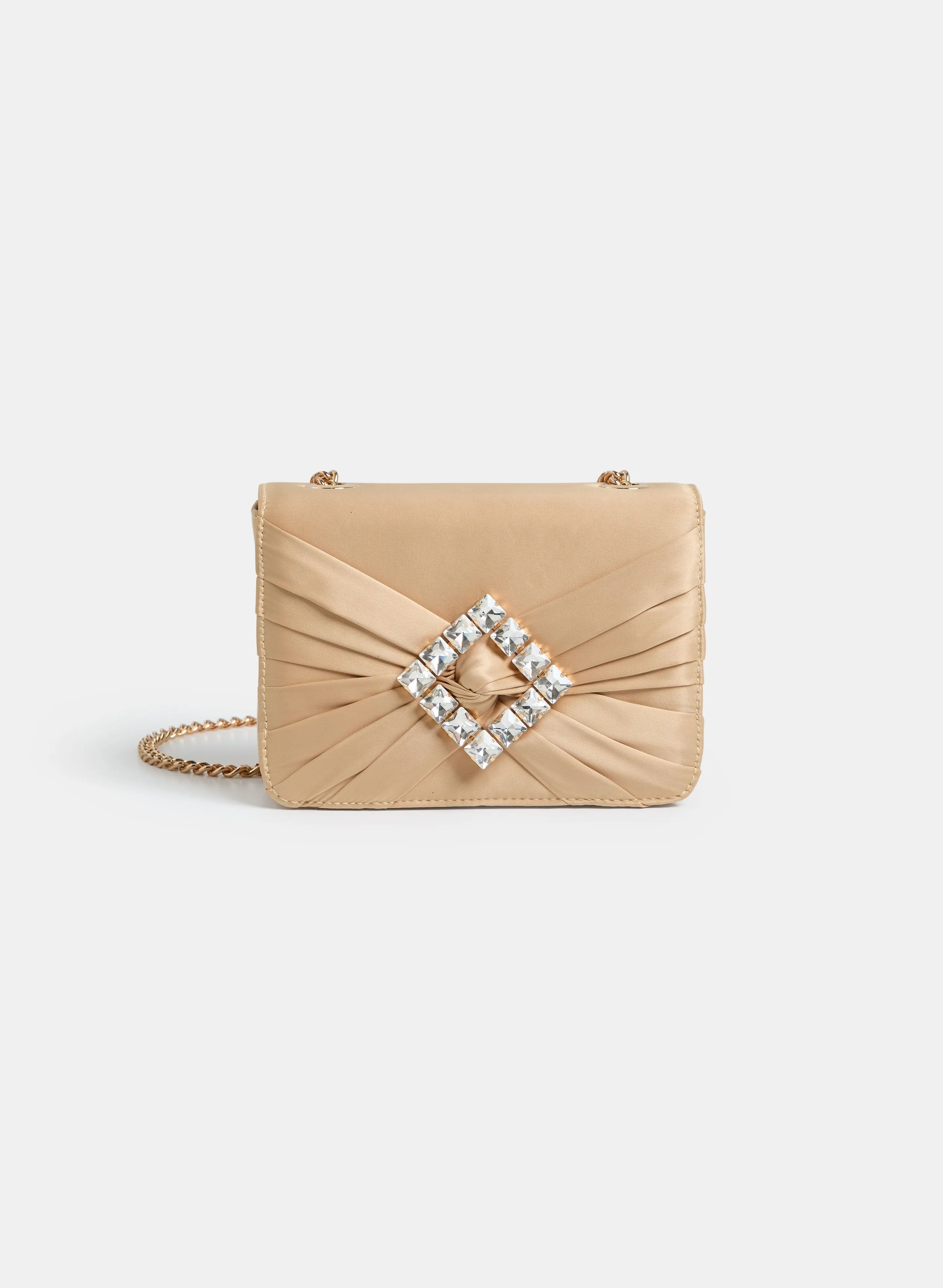 Stone Embellished Satin Clutch sold by Melanie Lyne