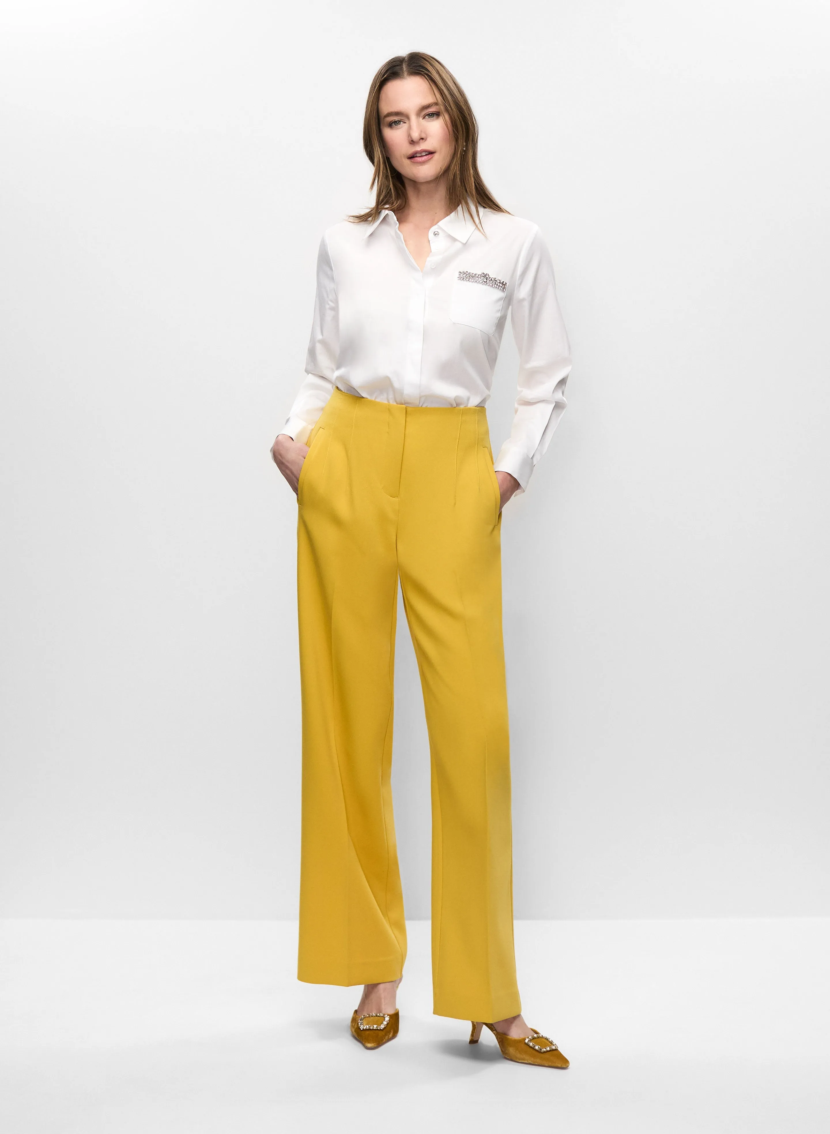 Rhinestone Detail Blouse & Soho Wide Leg Pants sold by Melanie Lyne