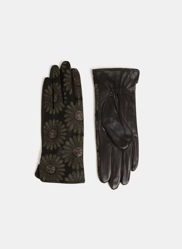 Floral Embroidered Leather Gloves sold by Melanie Lyne