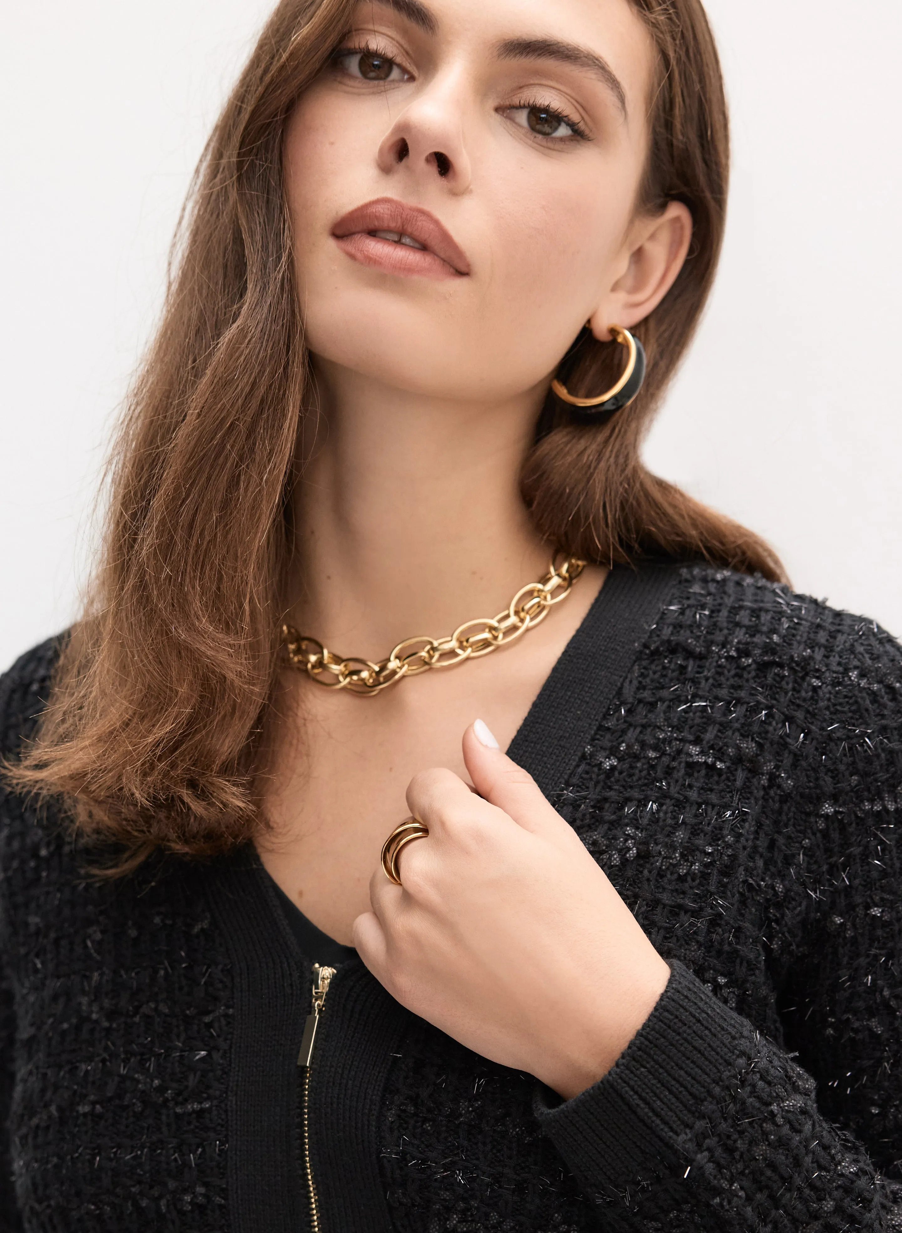 Lurex Bouclé Zip Cardigan sold by Melanie Lyne product image thumbnail 4