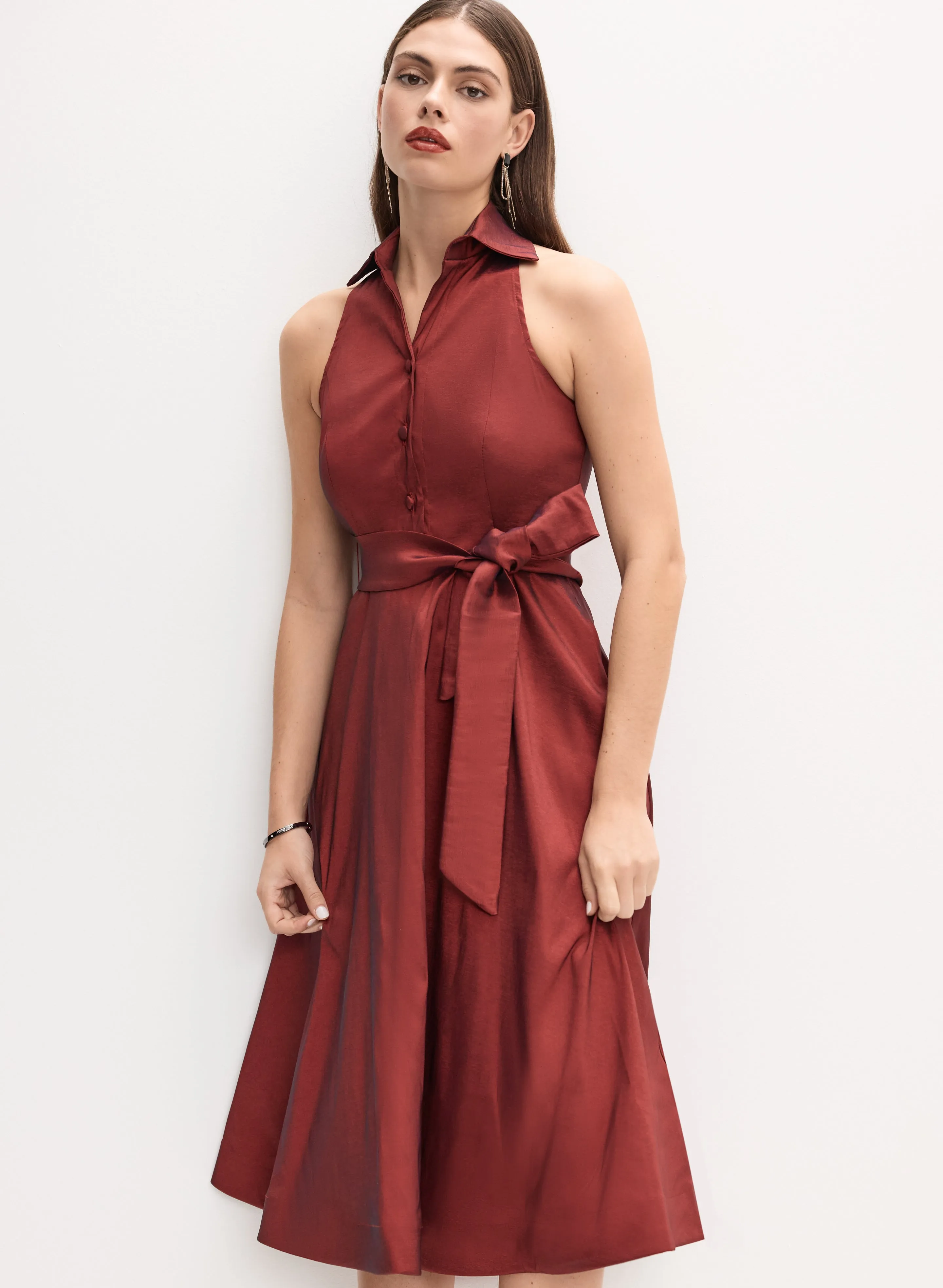 Belted Taffeta Dress sold by Melanie Lyne product image thumbnail 4
