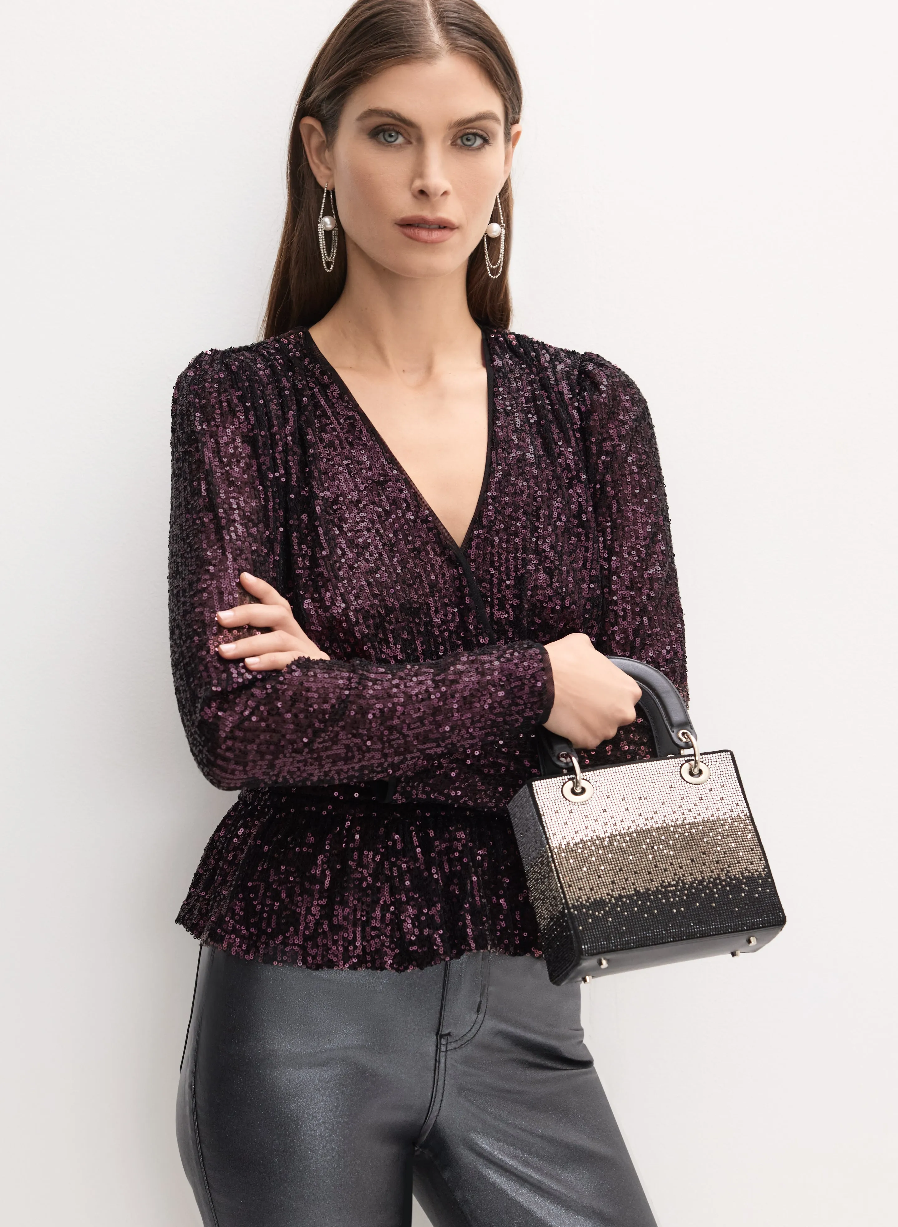 Peplum Sequin Top sold by Melanie Lyne