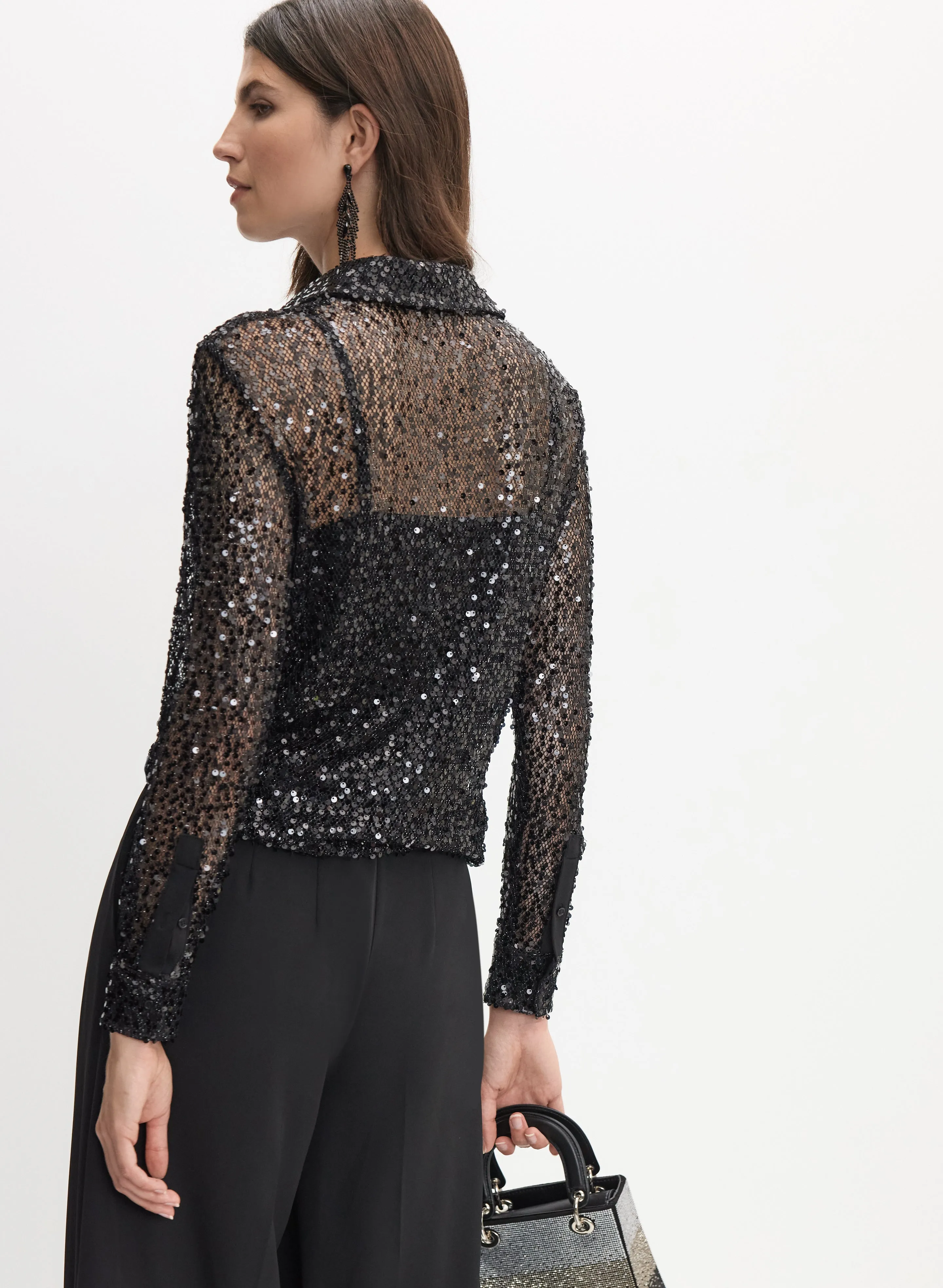 Sequined Button-Down Top sold by Melanie Lyne product image thumbnail 4