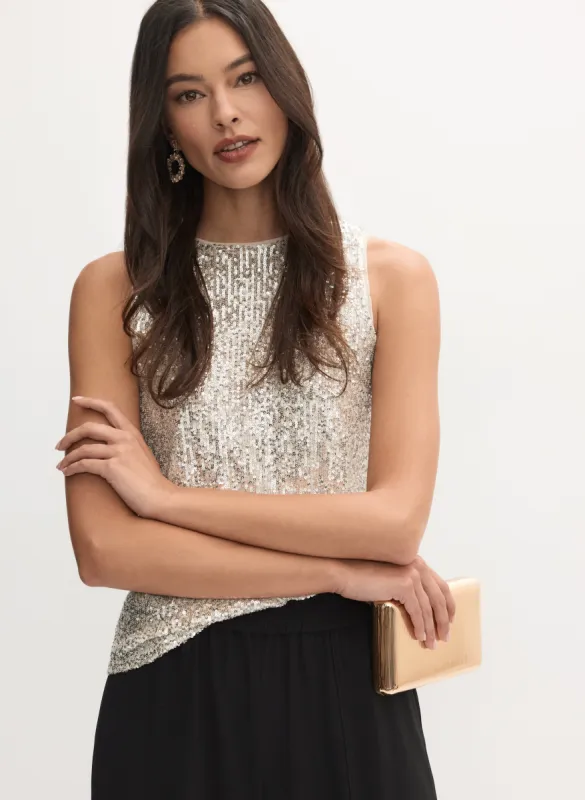 Sequined Crew Neck Top sold by Melanie Lyne