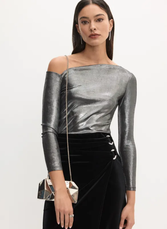 Asymmetric Lamé Top sold by Melanie Lyne