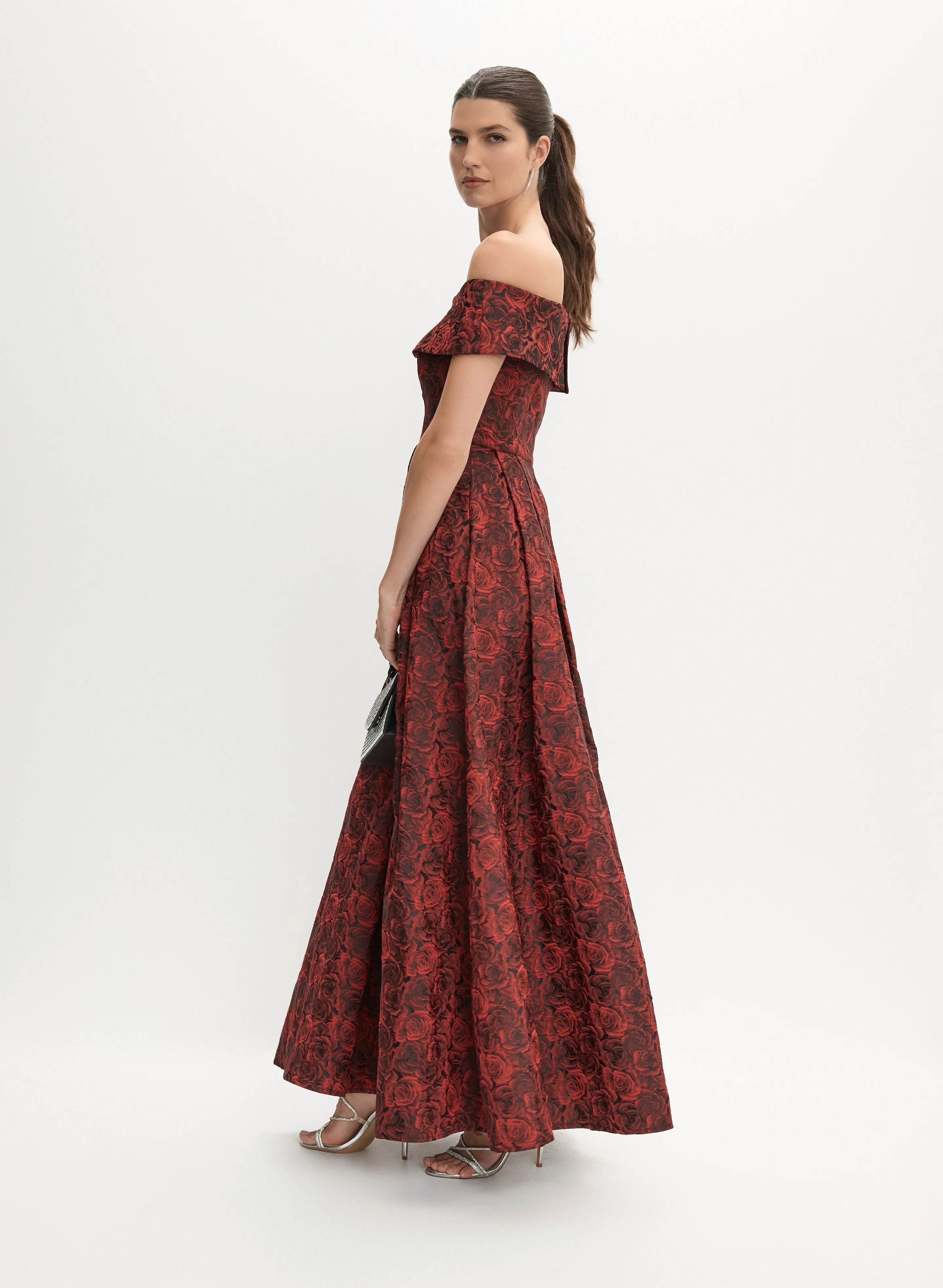Off-the-Shoulder Floral Gown sold by Melanie Lyne product image thumbnail 3