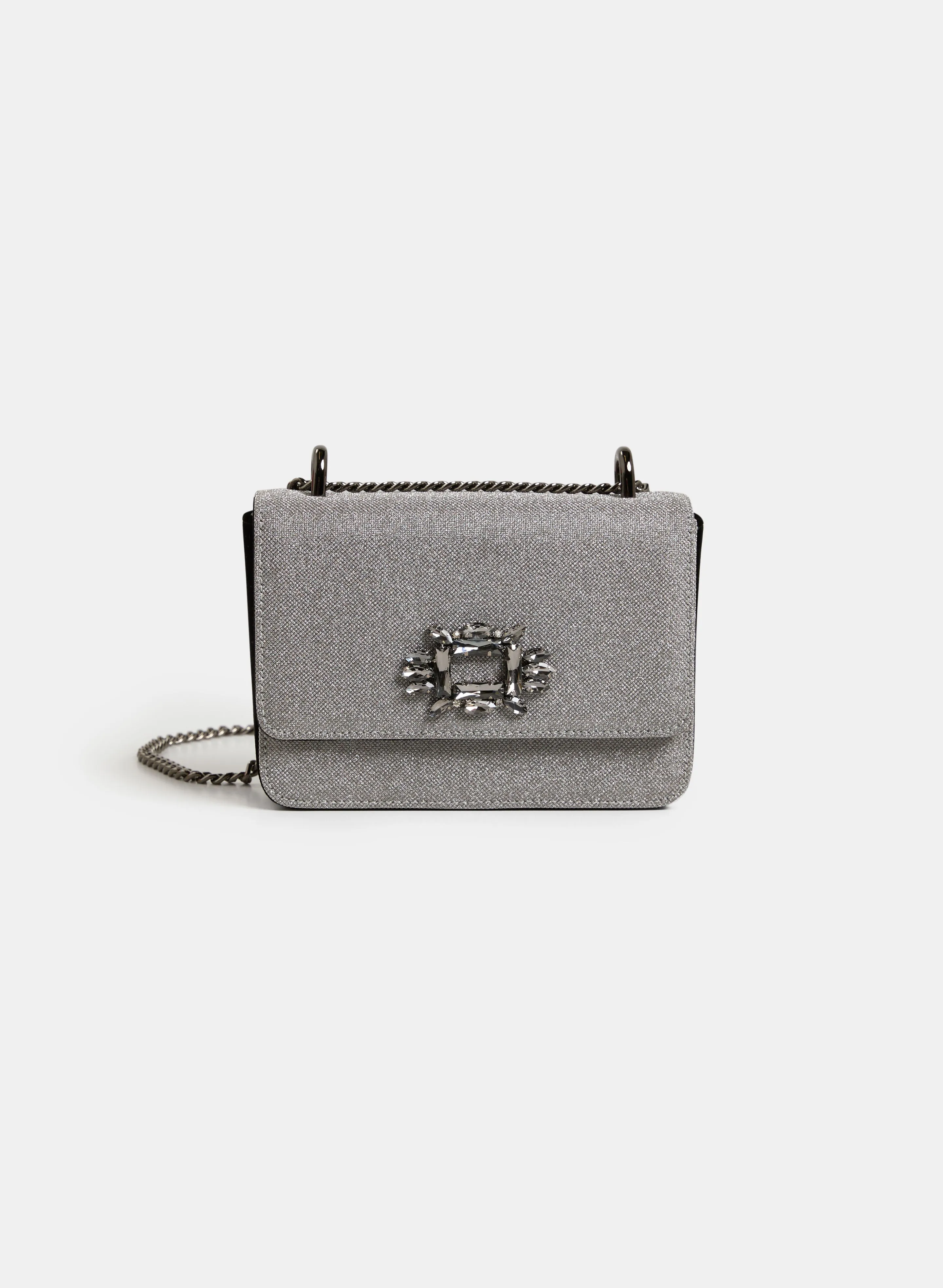 Rhinestone Detail Shimmering Clutch sold by Melanie Lyne