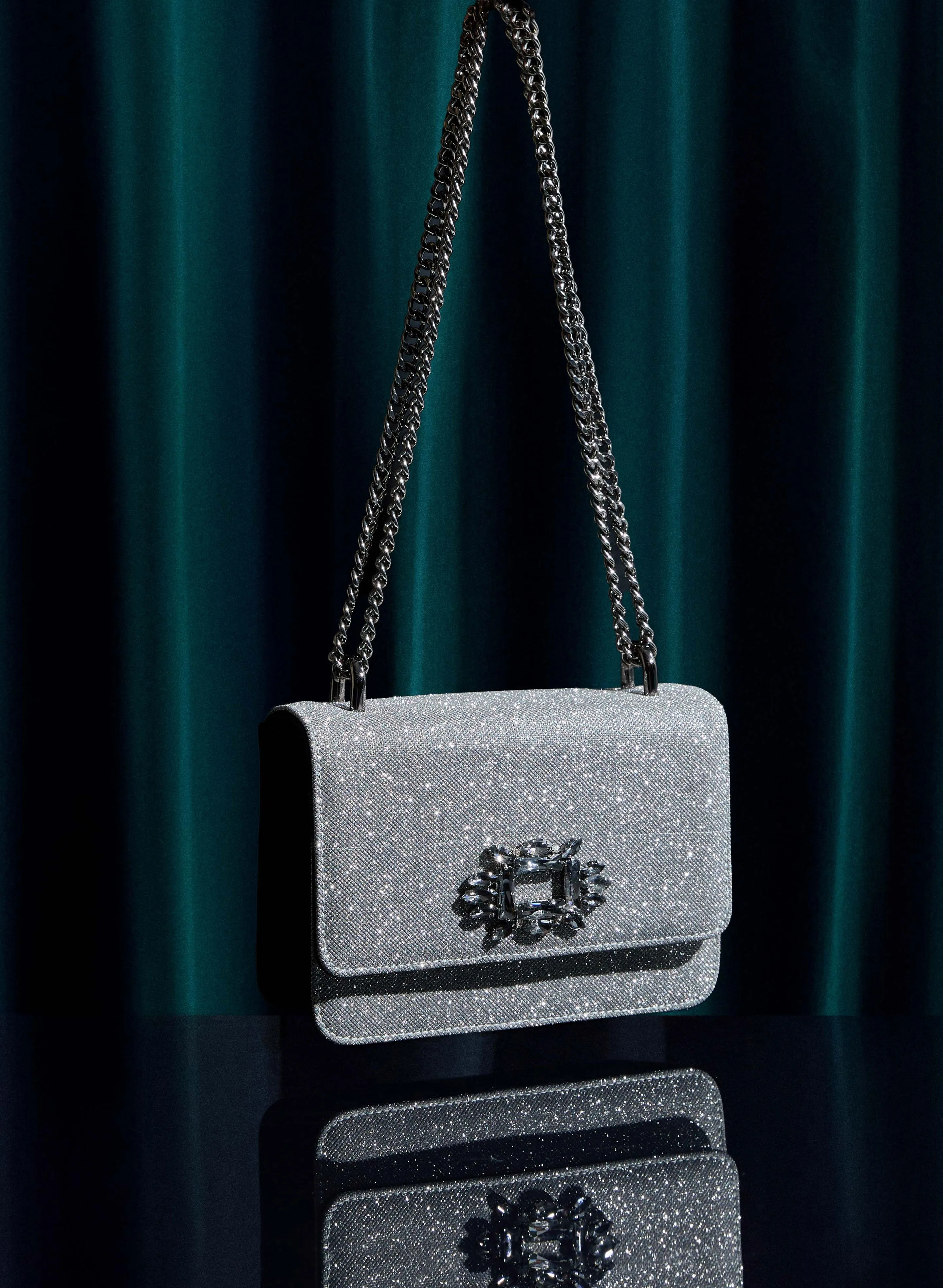 Rhinestone Detail Shimmering Clutch sold by Melanie Lyne product image thumbnail 3