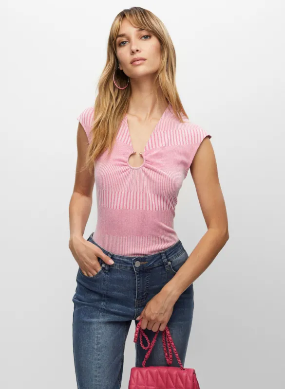 Ring Detail Cap Sleeve Top sold by Melanie Lyne