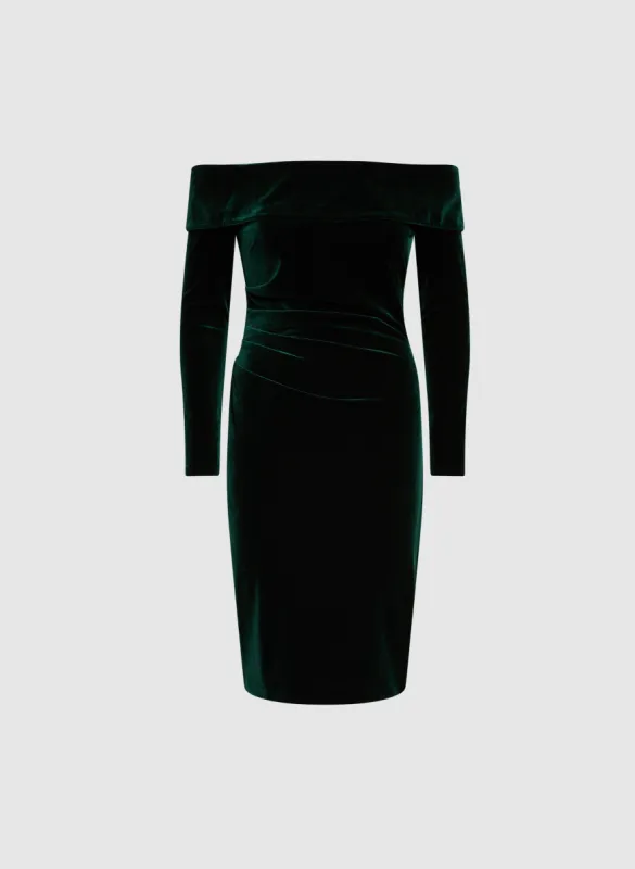 Stretch Velvet Off-the-Shoulder Dress sold by Melanie Lyne