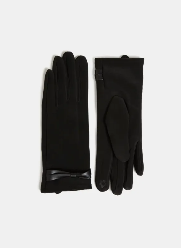 Vegan Leather Bow Trim Gloves sold by Melanie Lyne