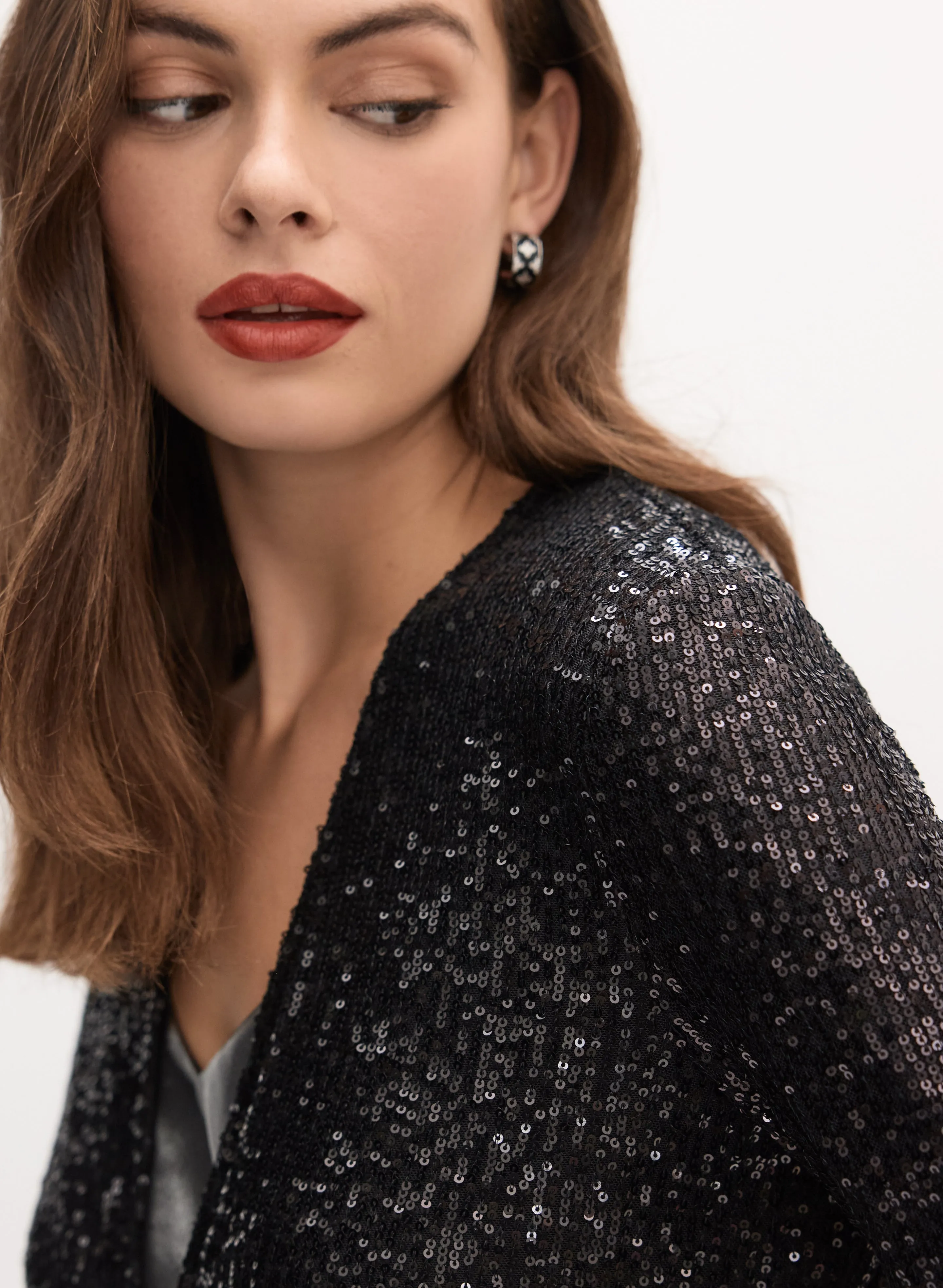 Joseph Ribkoff - Long Sequin Cardigan sold by Melanie Lyne product image thumbnail 2