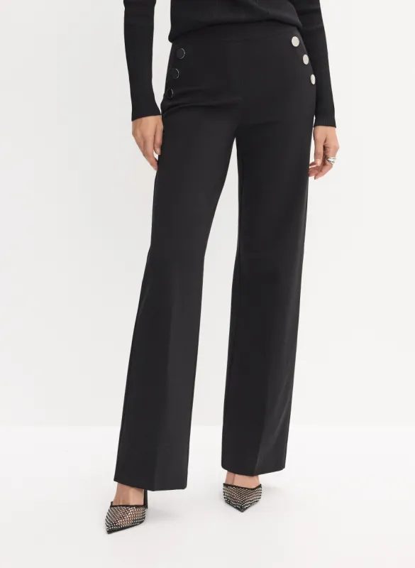 Button Detail Flare-Leg Pants sold by Melanie Lyne