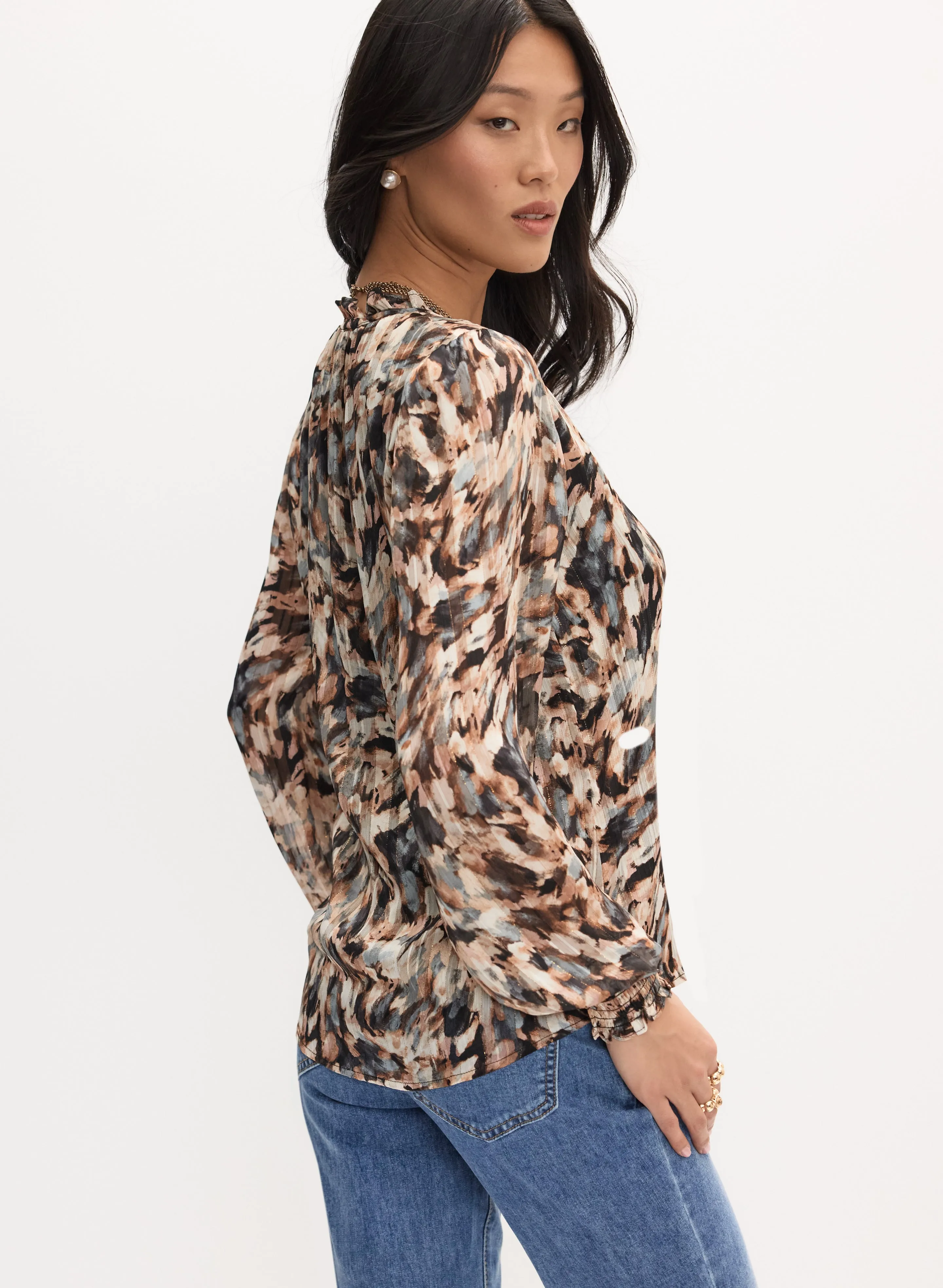 Abstract Painted Print Blouse sold by Melanie Lyne product image thumbnail 4