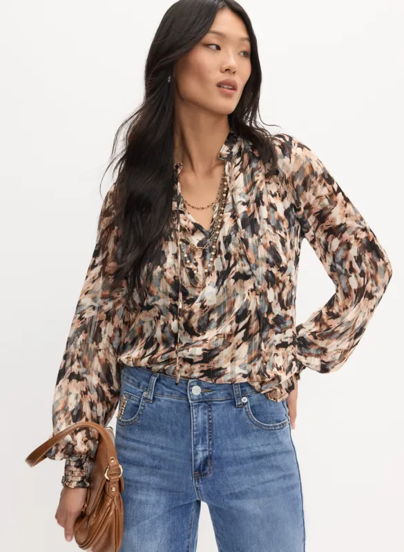 Abstract Painted Print Blouse sold by Melanie Lyne