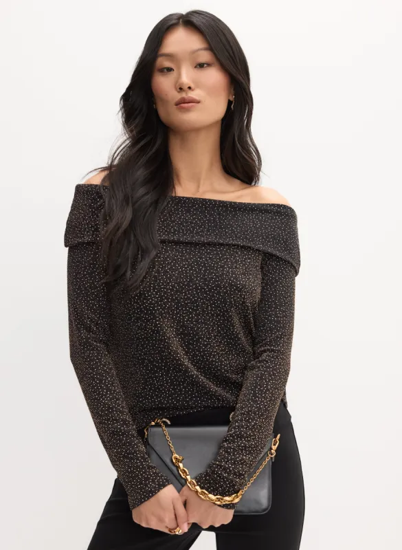 Metallic Off-The-Shoulder Top sold by Melanie Lyne