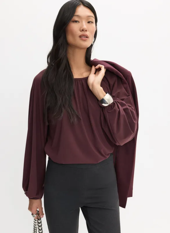 Gathered Balloon Sleeve Top sold by Melanie Lyne