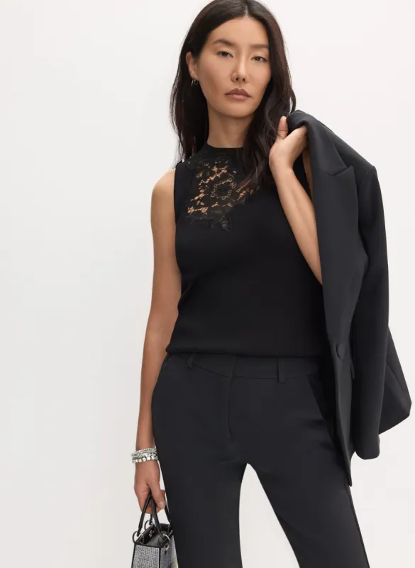 Lace Insert Knit Tank Top made by Melanie Lyne