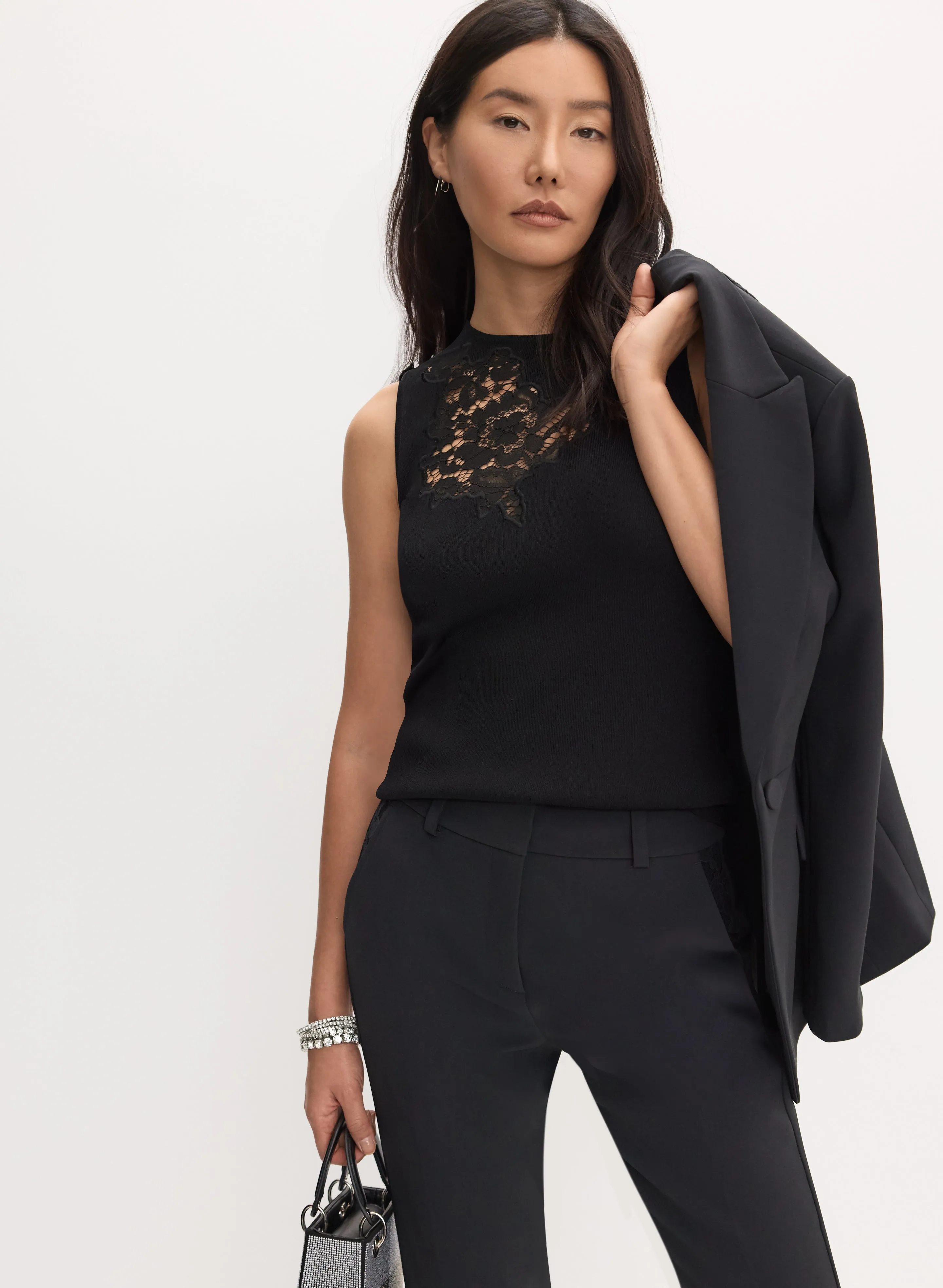 Lace Insert Knit Tank Top sold by Melanie Lyne