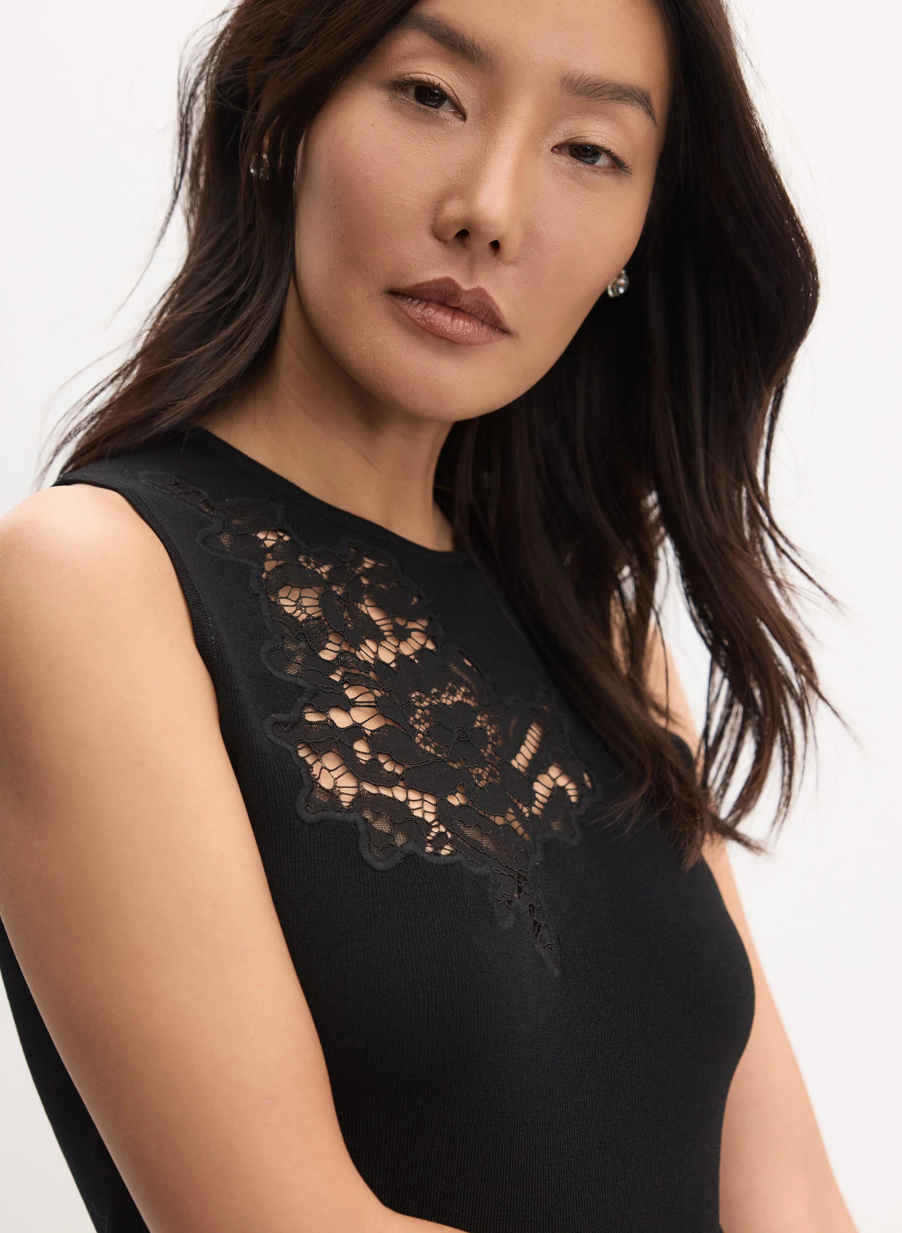 Lace Insert Knit Tank Top sold by Melanie Lyne product image thumbnail 2