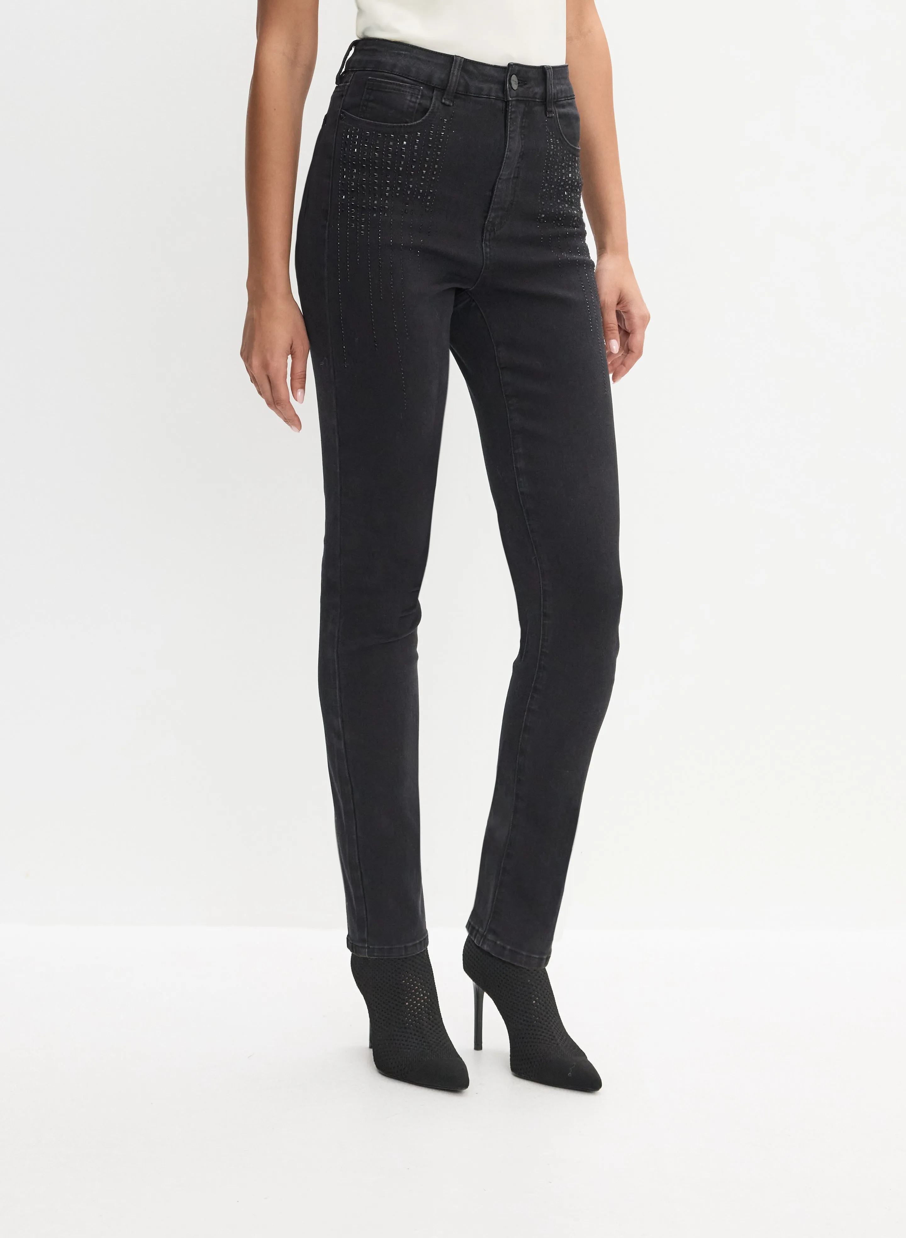 Stud Embellished Slim-Leg Jeans sold by Melanie Lyne