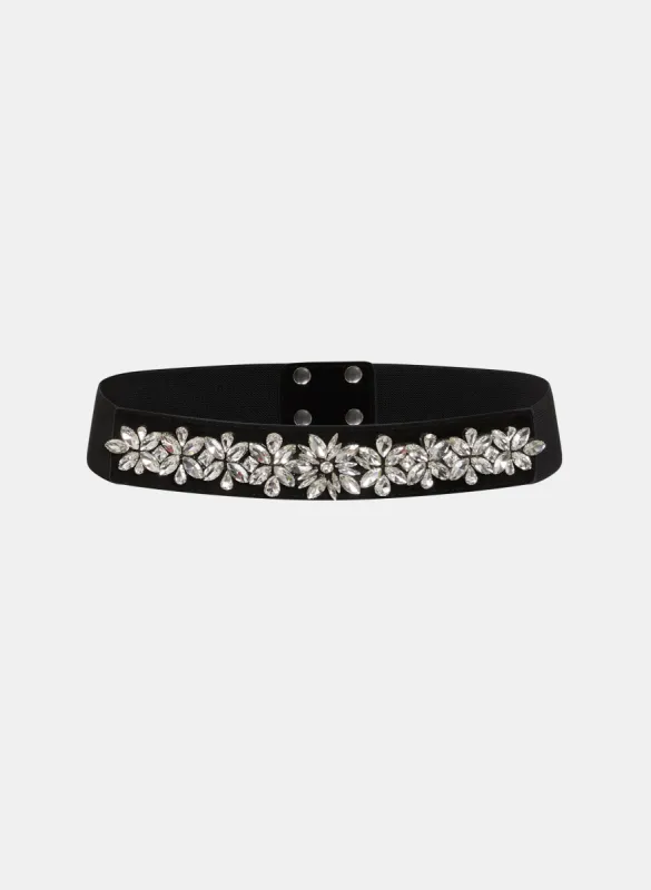 Rhinestone Embellished Elastic Belt sold by Melanie Lyne