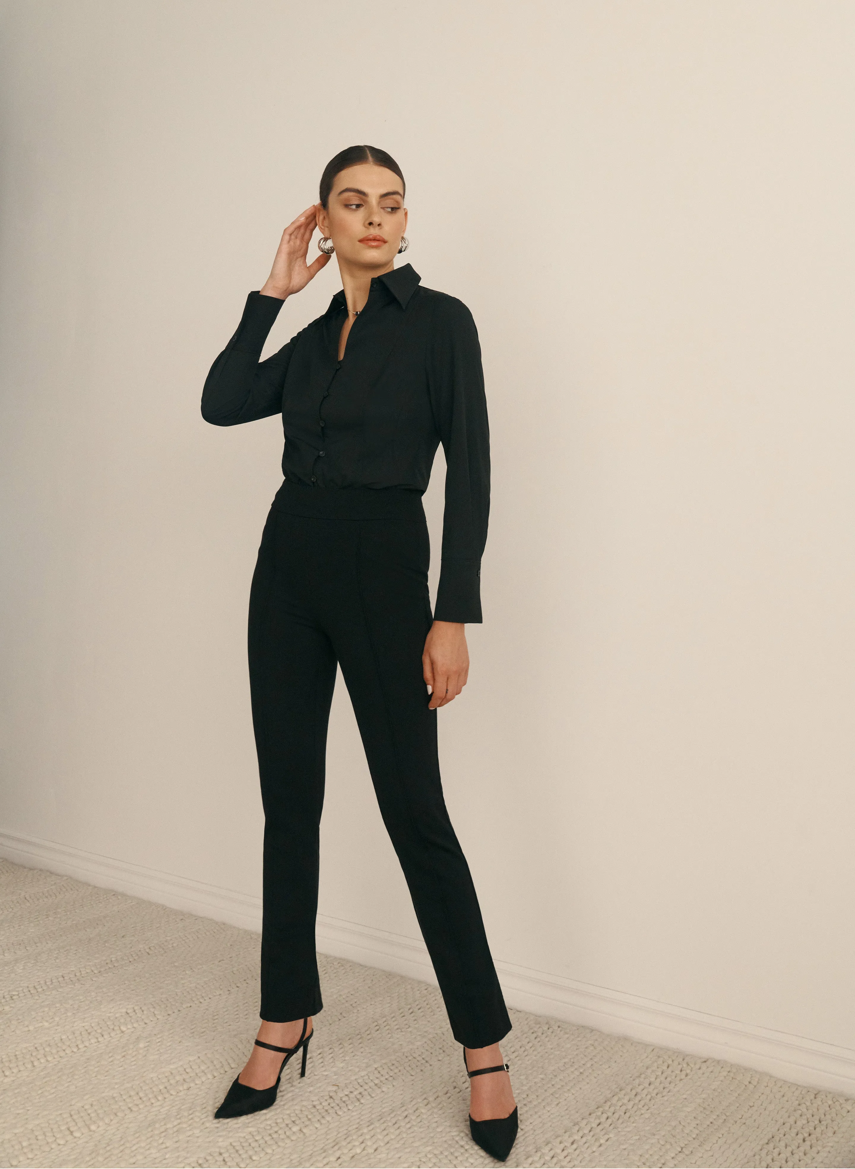 Madison Plaid Print Slim-Leg Pants sold by Melanie Lyne product image thumbnail 3