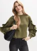 Ruffle Sleeve Sweatshirt sold by Melanie Lyne