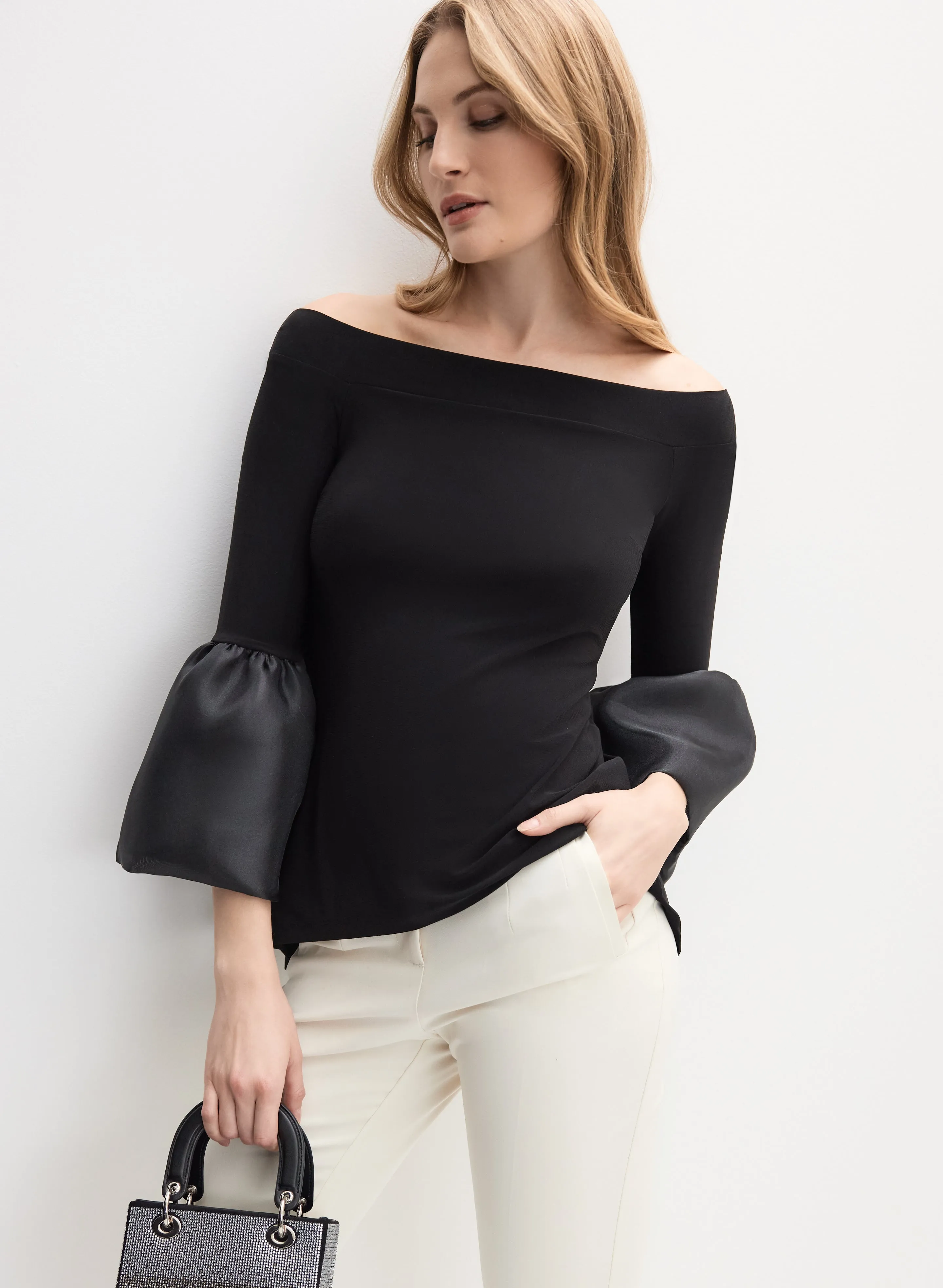 Taffeta Bell Sleeve Top sold by Melanie Lyne