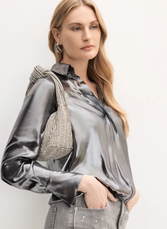 Lamé Long Sleeve Blouse sold by Melanie Lyne