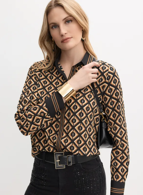 Geometric Button-Down Blouse sold by Melanie Lyne