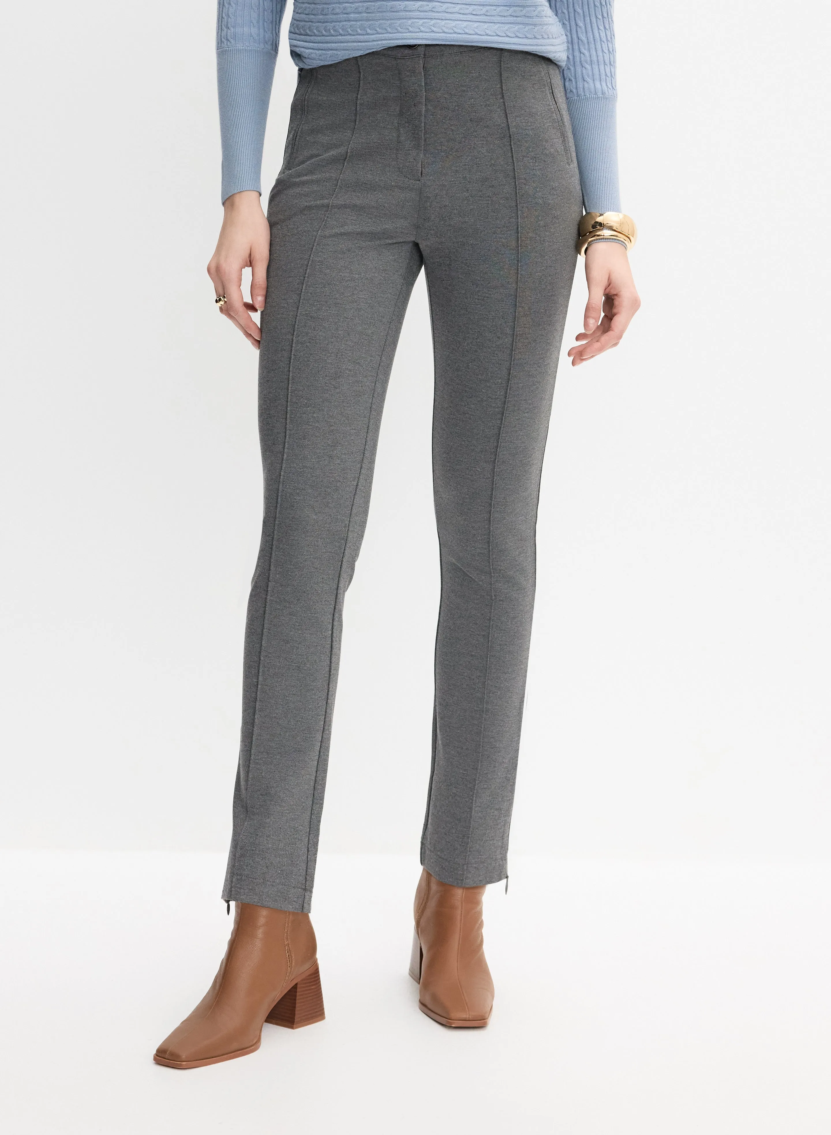 Pintuck Straight-Leg Pants sold by Melanie Lyne