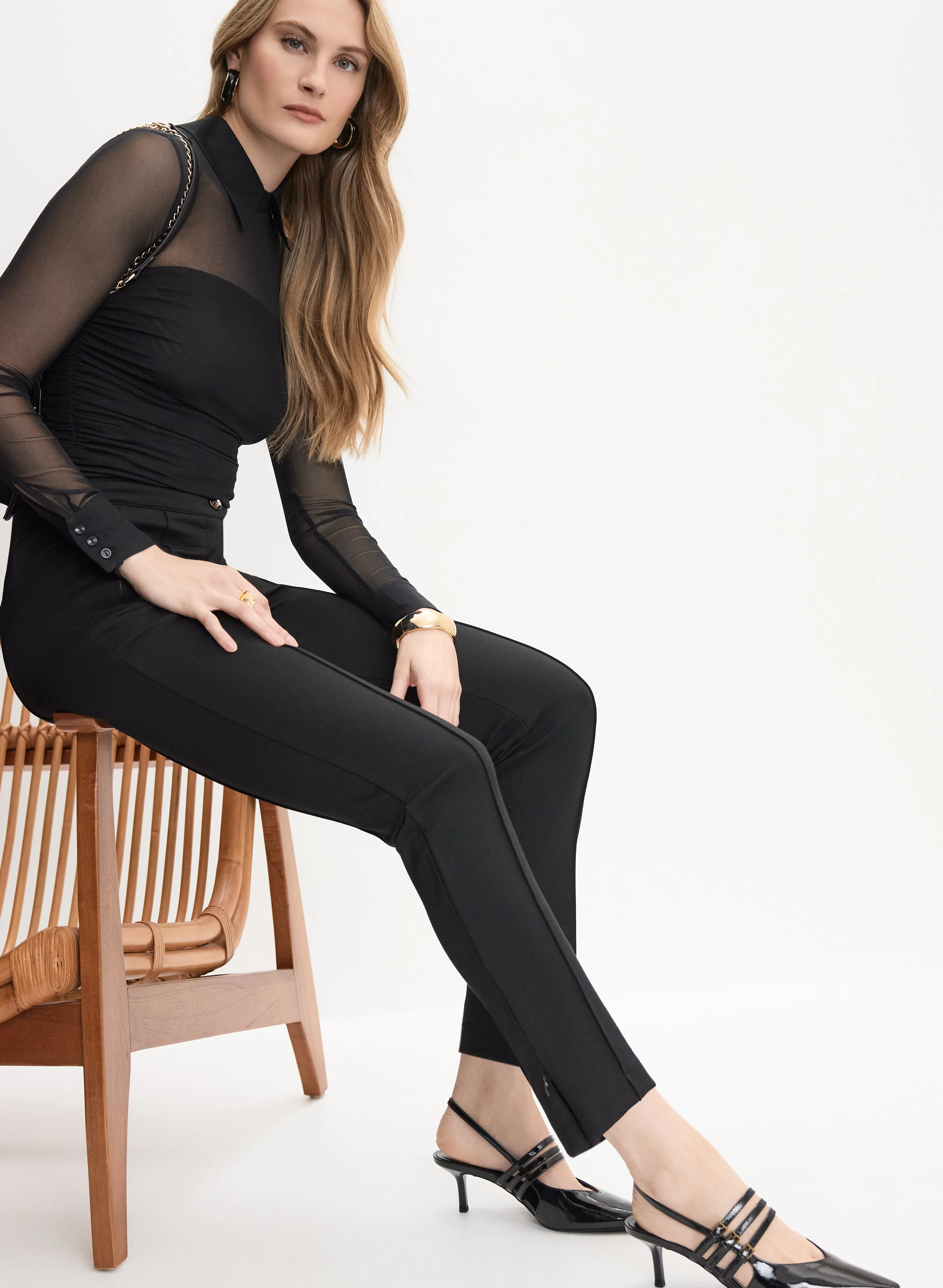 Pintuck Straight-Leg Pants sold by Melanie Lyne product image thumbnail 5