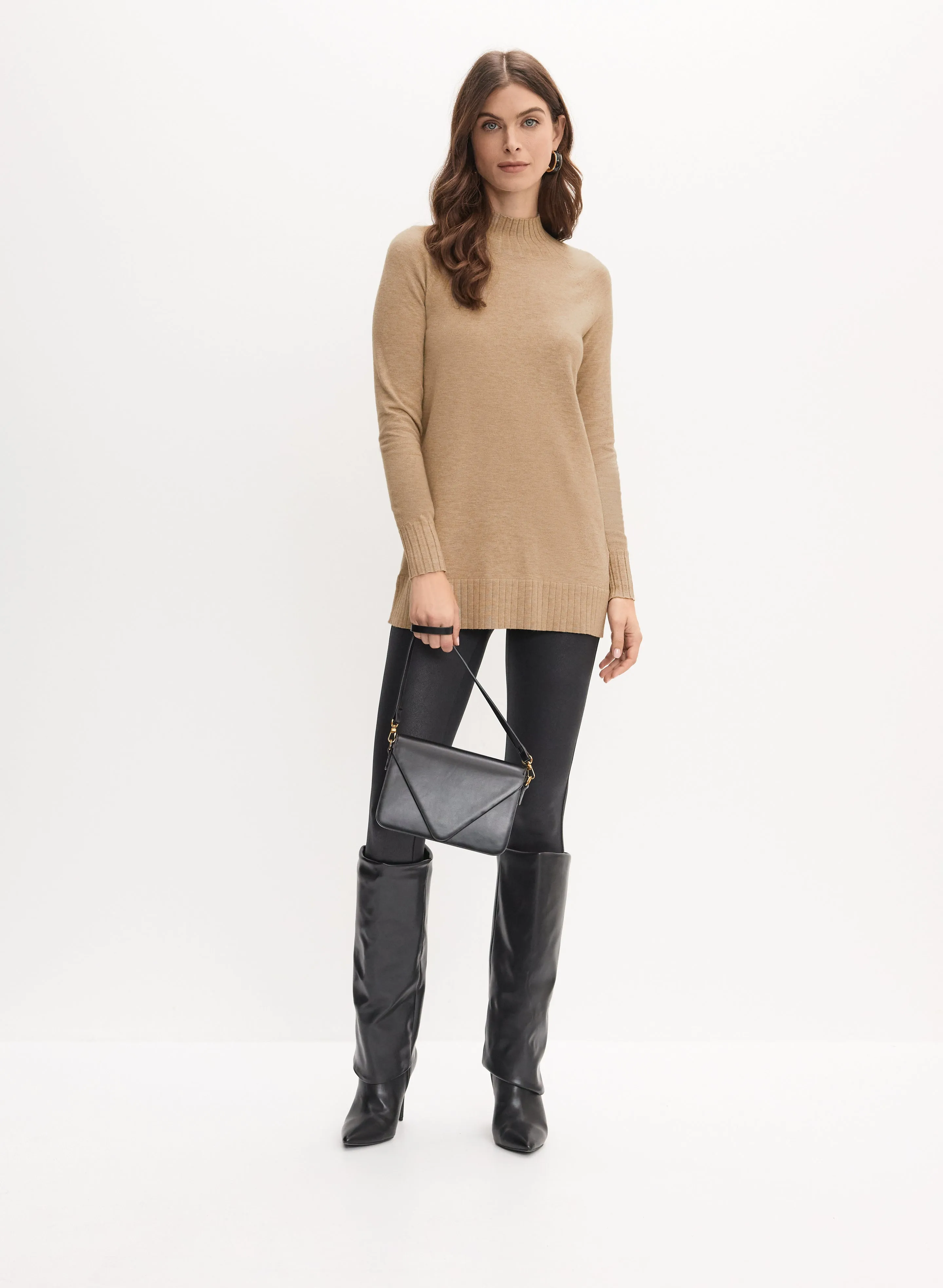 Mock Neck Rib Knit Sweater sold by Melanie Lyne product image thumbnail 4