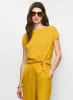 Linen-Blend Tie Hem T-Shirt sold by Melanie Lyne