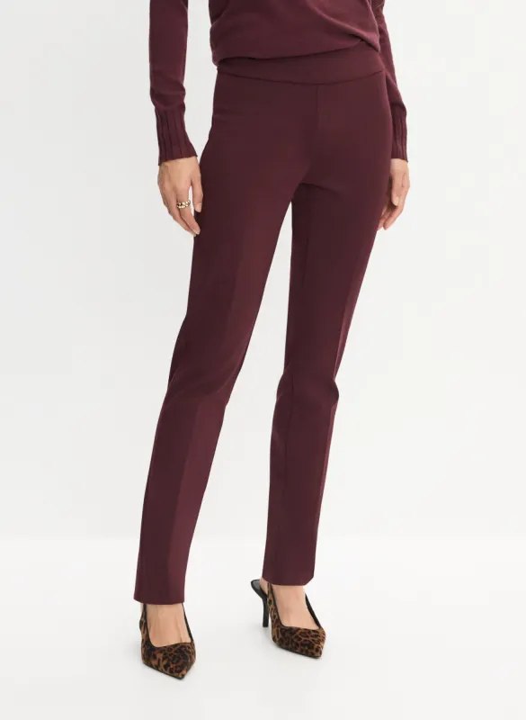 Madison Pull-On Straight-Leg Pants sold by Melanie Lyne