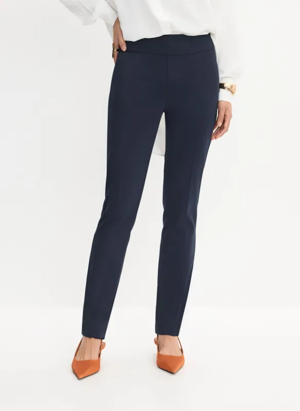 Madison Pull-On Straight-Leg Pants sold by Melanie Lyne