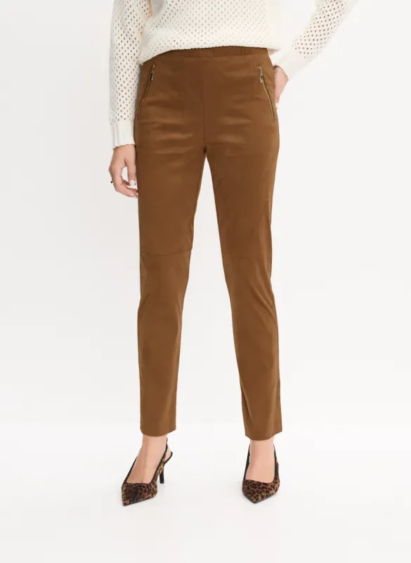 Vegan Suede Slim-Leg Pants sold by Melanie Lyne