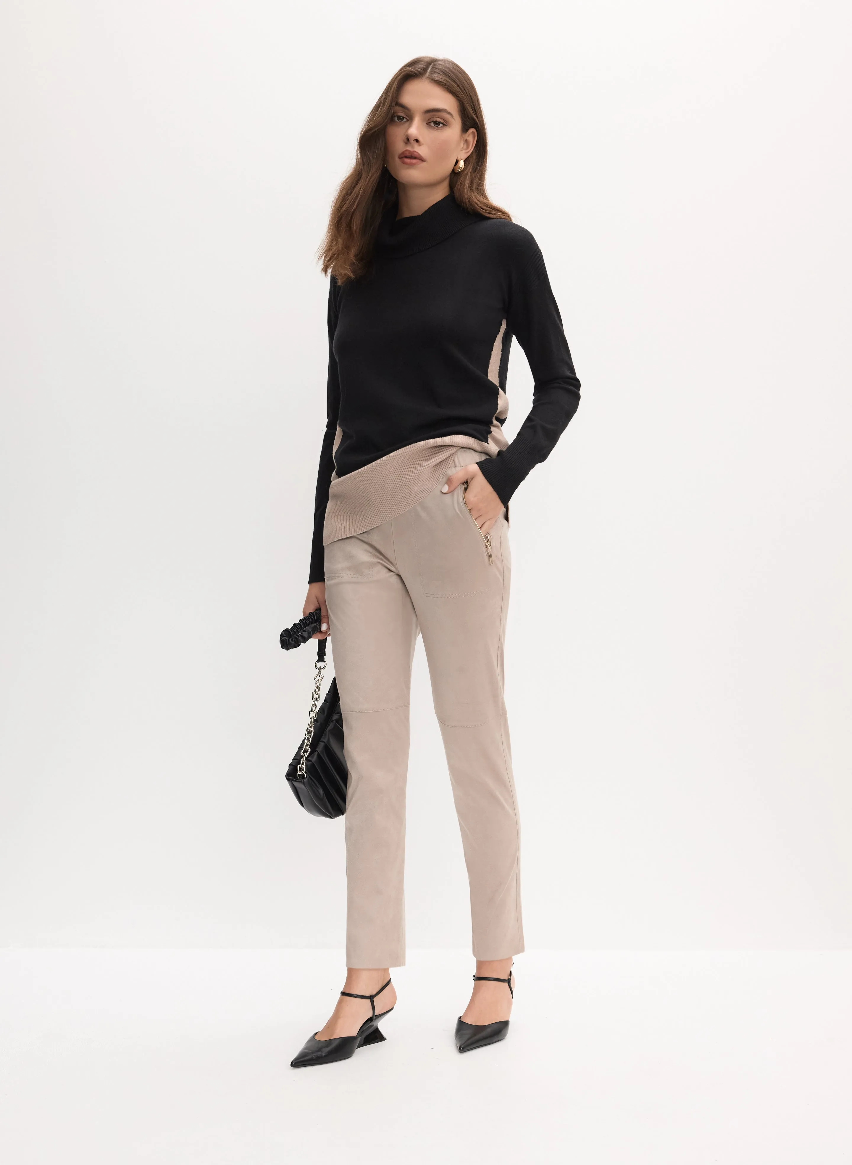 Vegan Suede Slim-Leg Pants sold by Melanie Lyne product image thumbnail 3