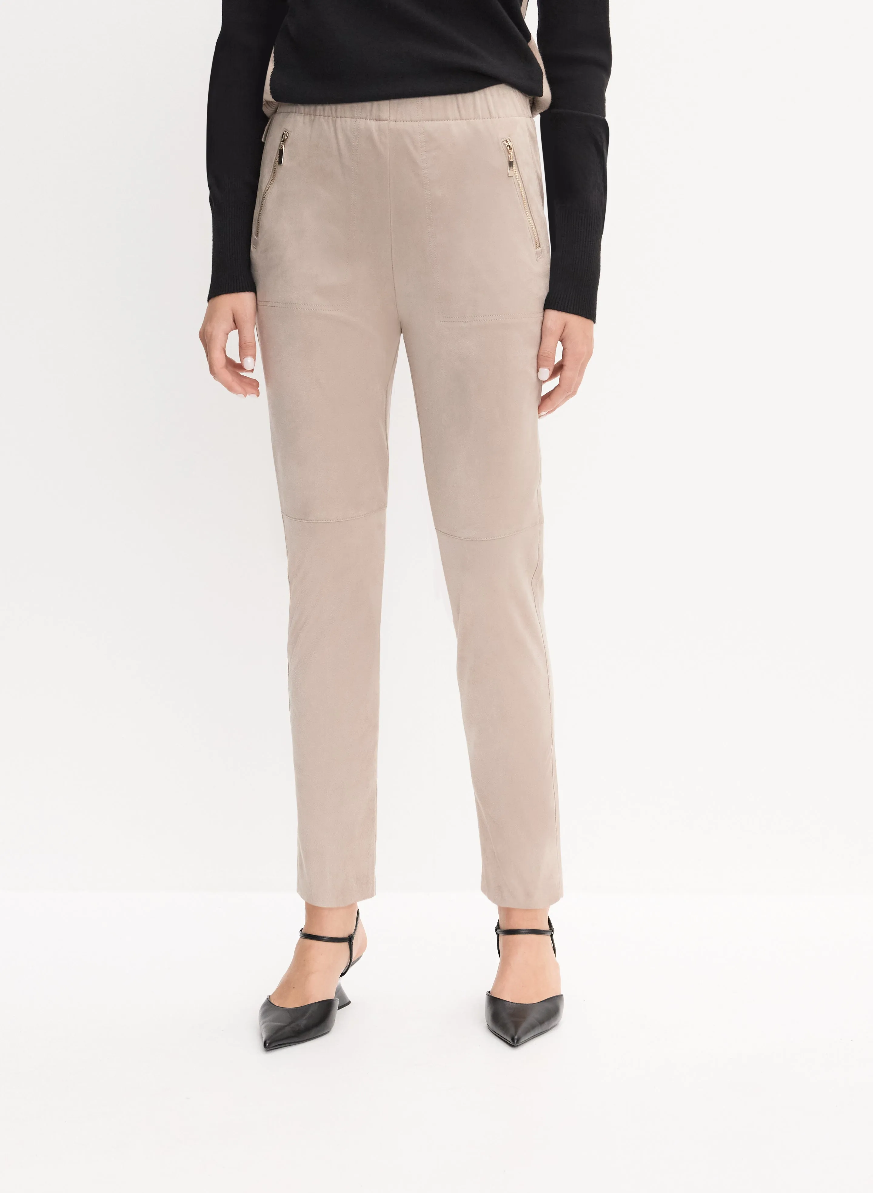 Vegan Suede Slim-Leg Pants sold by Melanie Lyne