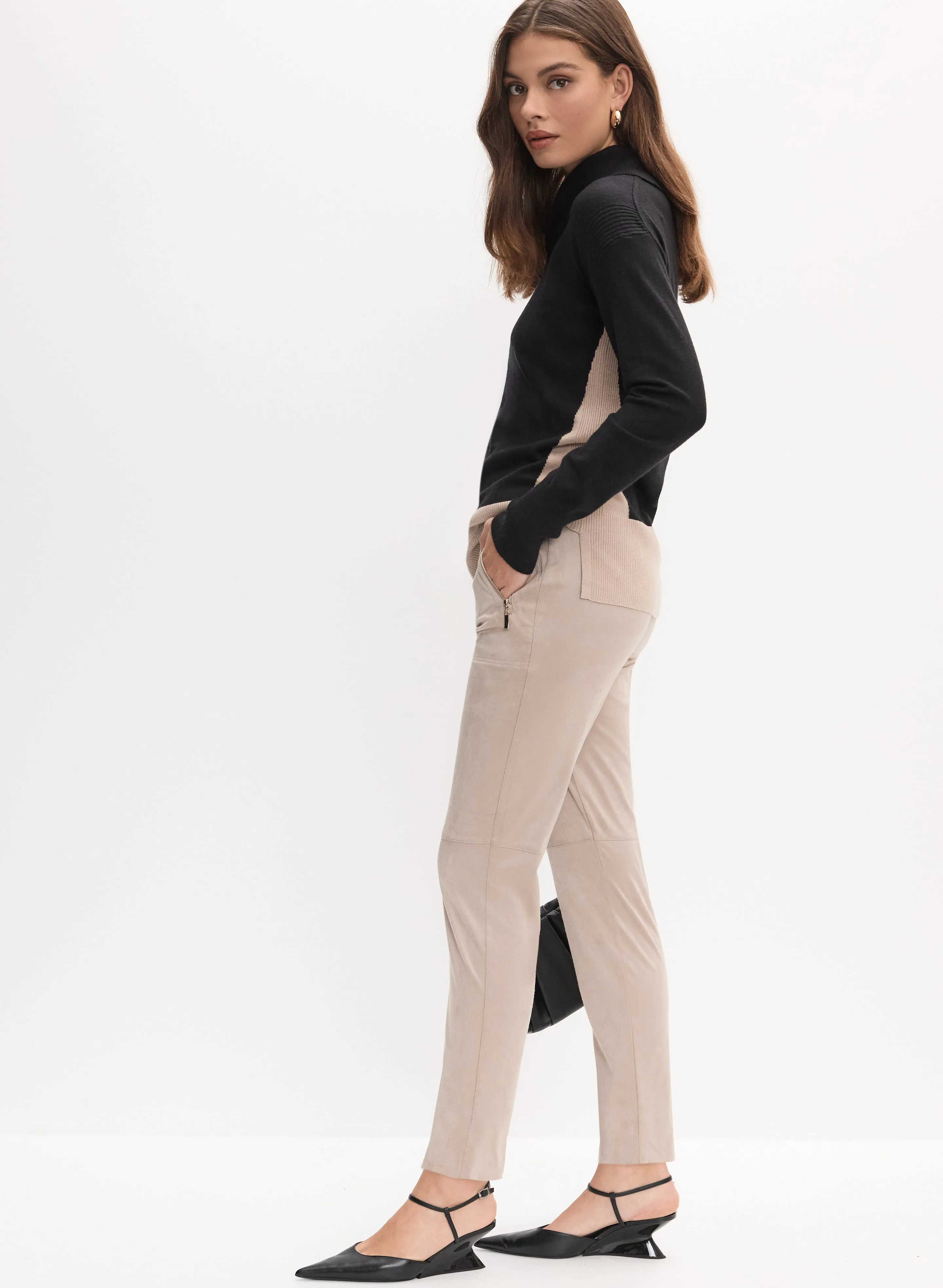Vegan Suede Slim-Leg Pants sold by Melanie Lyne product image thumbnail 5