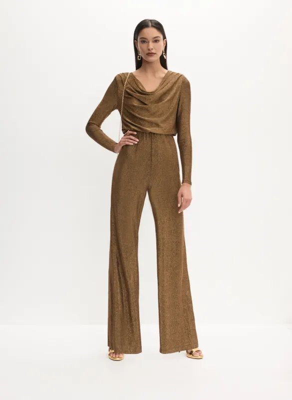 Glitter Knit Cowl Neck Jumpsuit sold by Melanie Lyne
